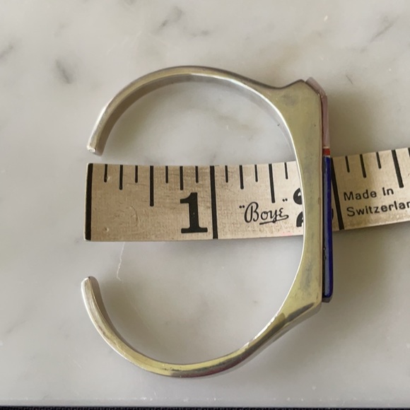 Vintage Navajo Native American Lapis and Mother of Pearl Bracelet - Picture 12 of 15